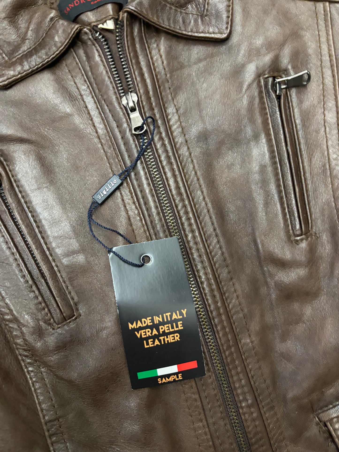 Sandro Ferro Brown Leather Jacket #13298