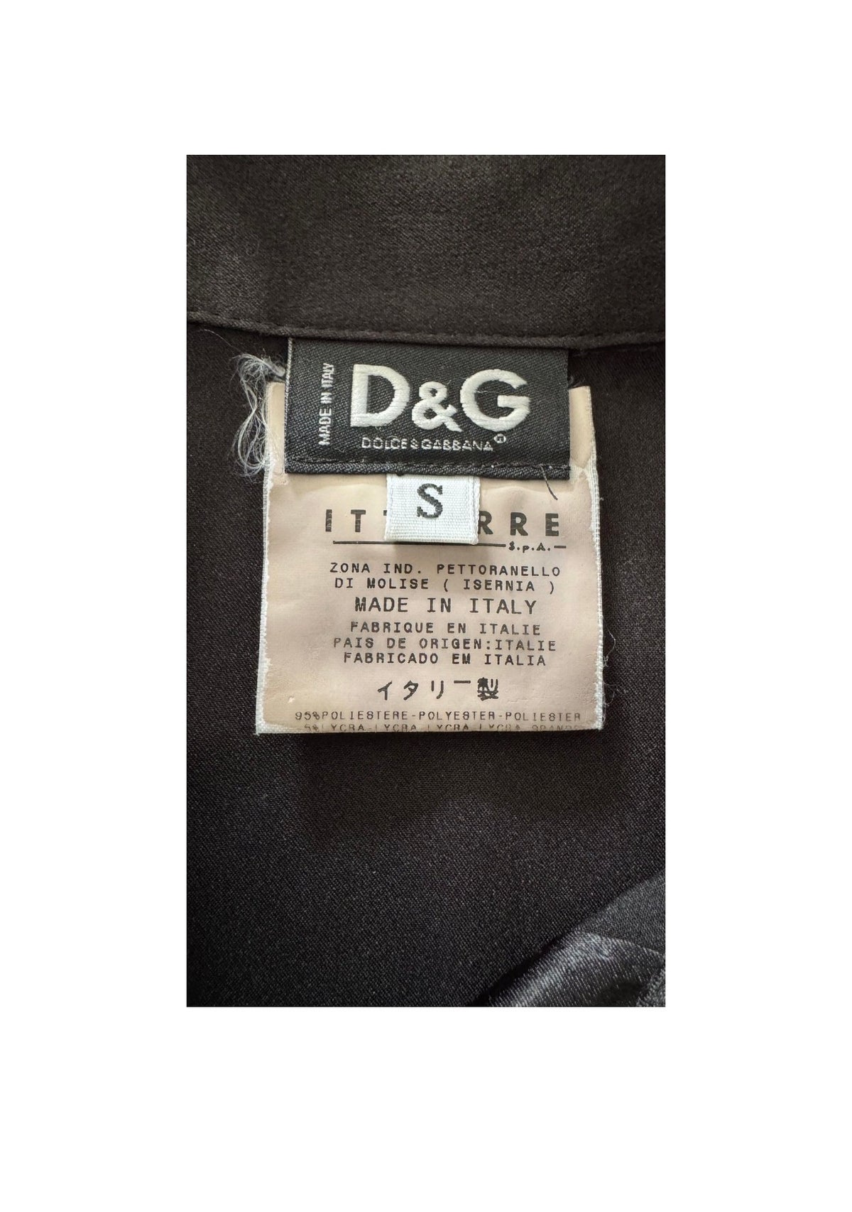 Vintage D&G Black Satin Fitted Shirt #13773