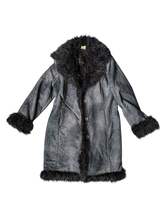 Wang Faux-Fur Trimmed Wool-Blend Coat #13175