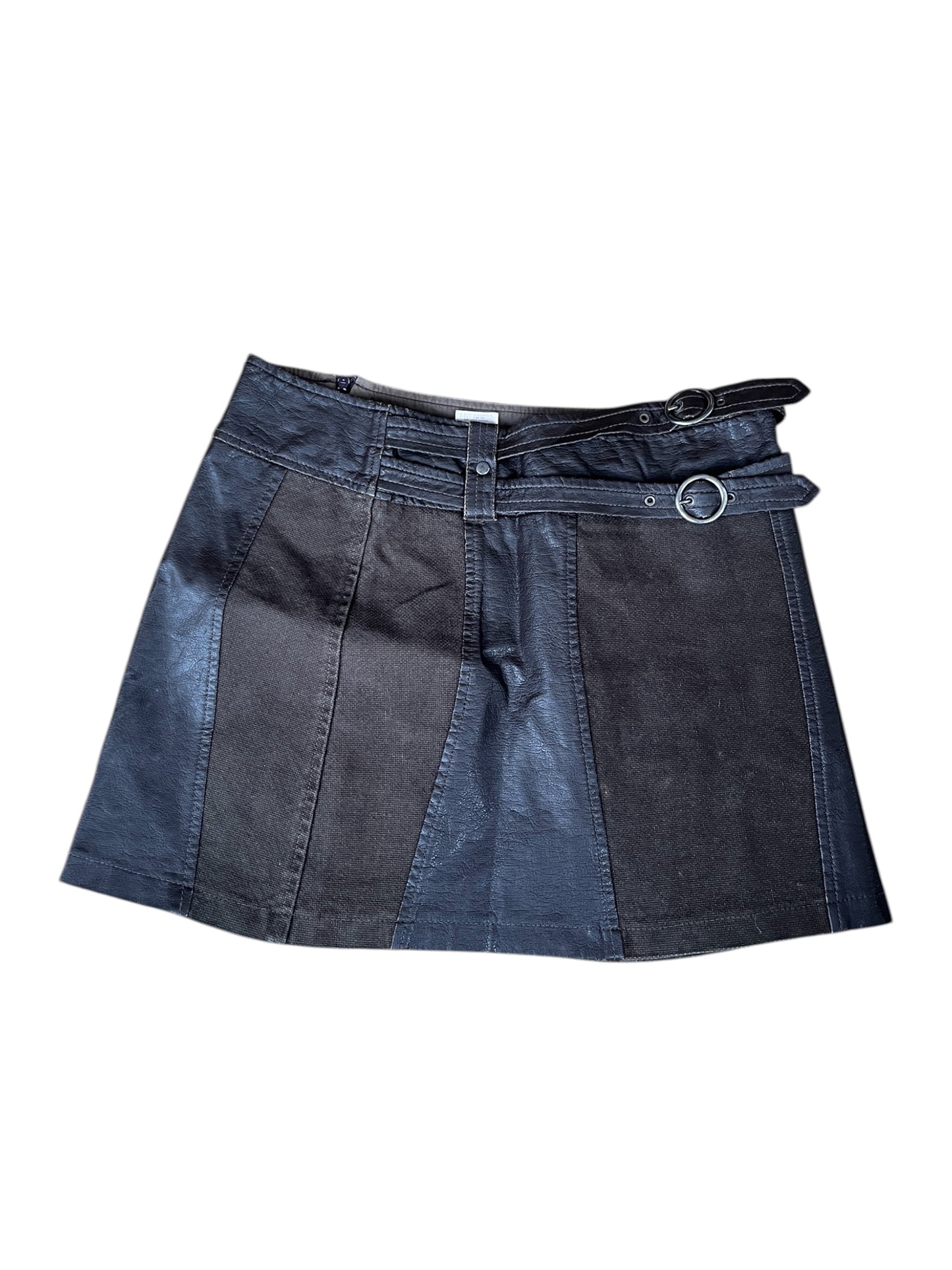 Belted Textured Mini Skirt #12163
