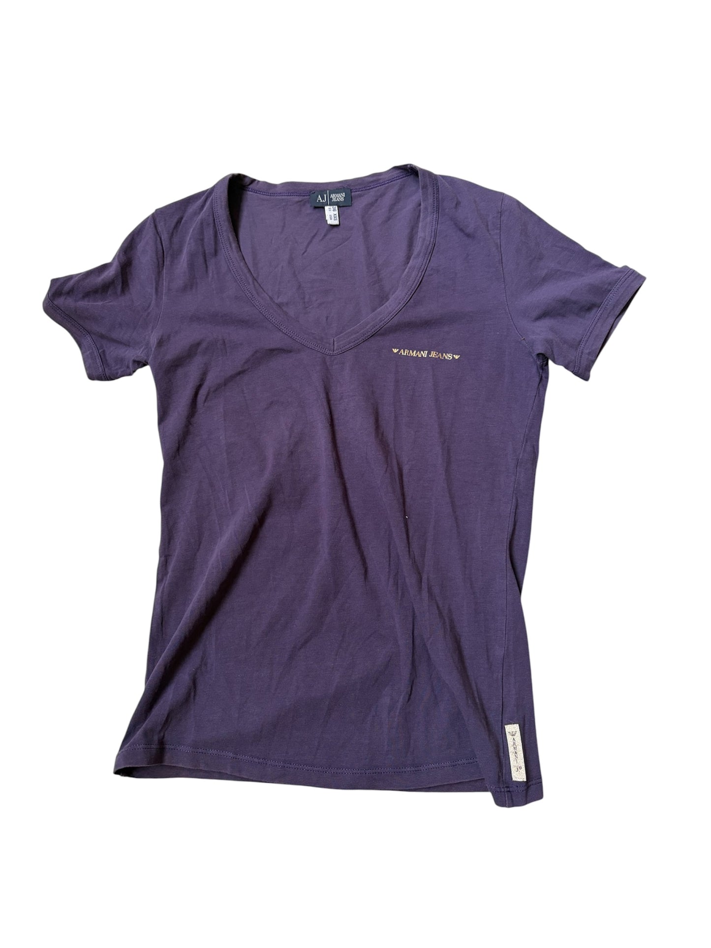 Armani Jeans Y2K Purple Logo T-Shirt #13212