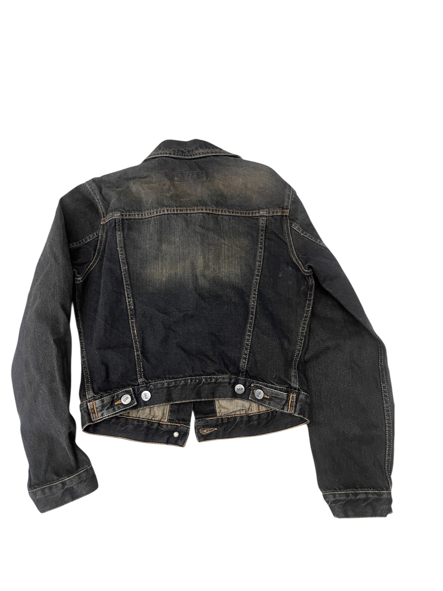 Washed cropped denim jacket #11385
