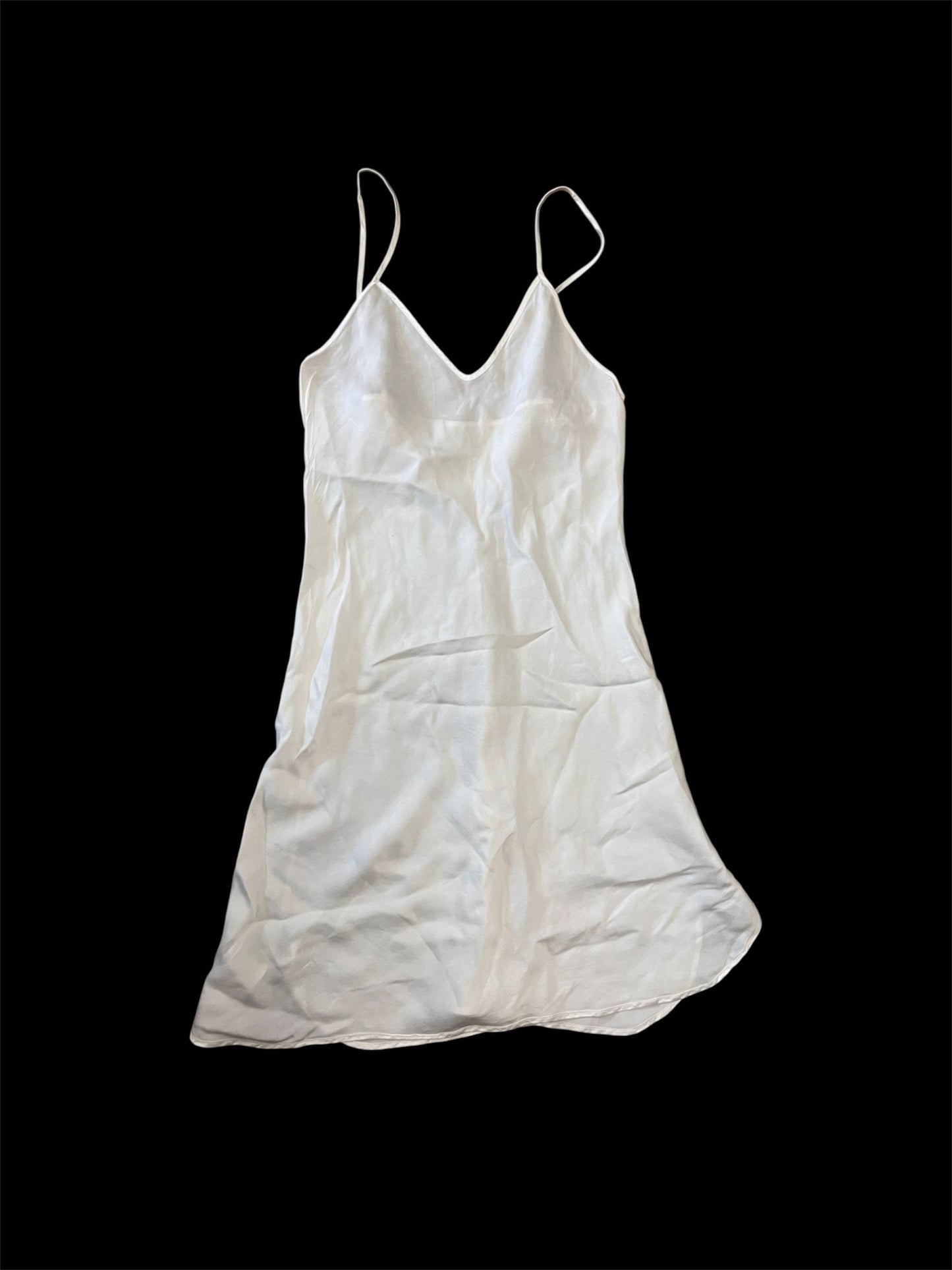 White Silk Slip Dress #11857