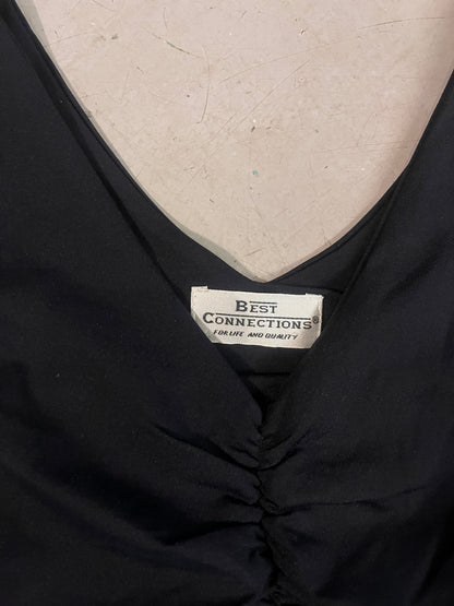 Black Ruched Stretch Top #12133