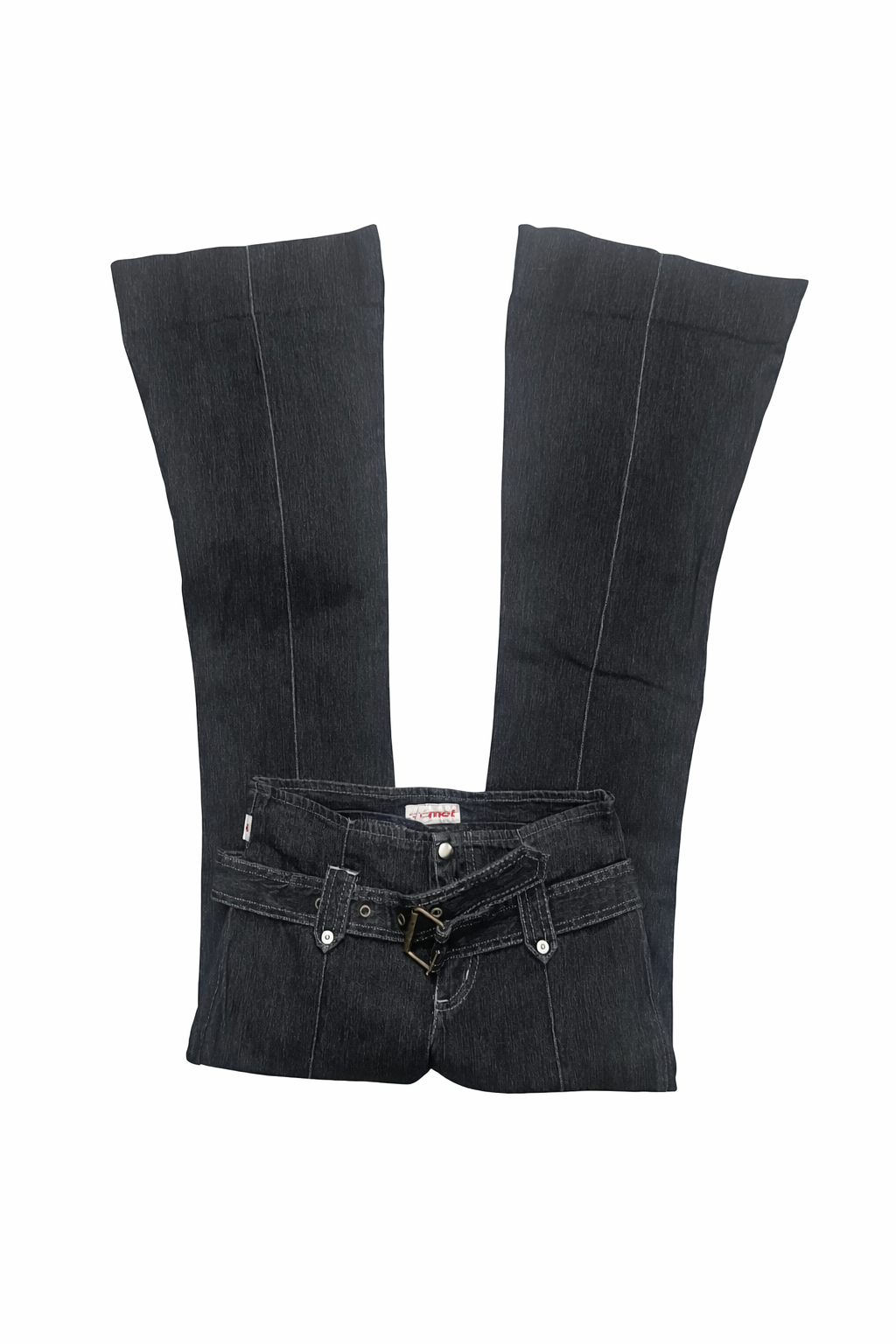 Black low-rise bootcut jeans #11375