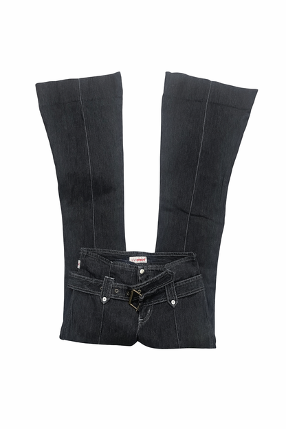 Black low-rise bootcut jeans #11375