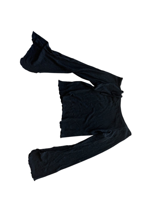 2000s Black Off-Shoulder Flared-Sleeve Top #13258