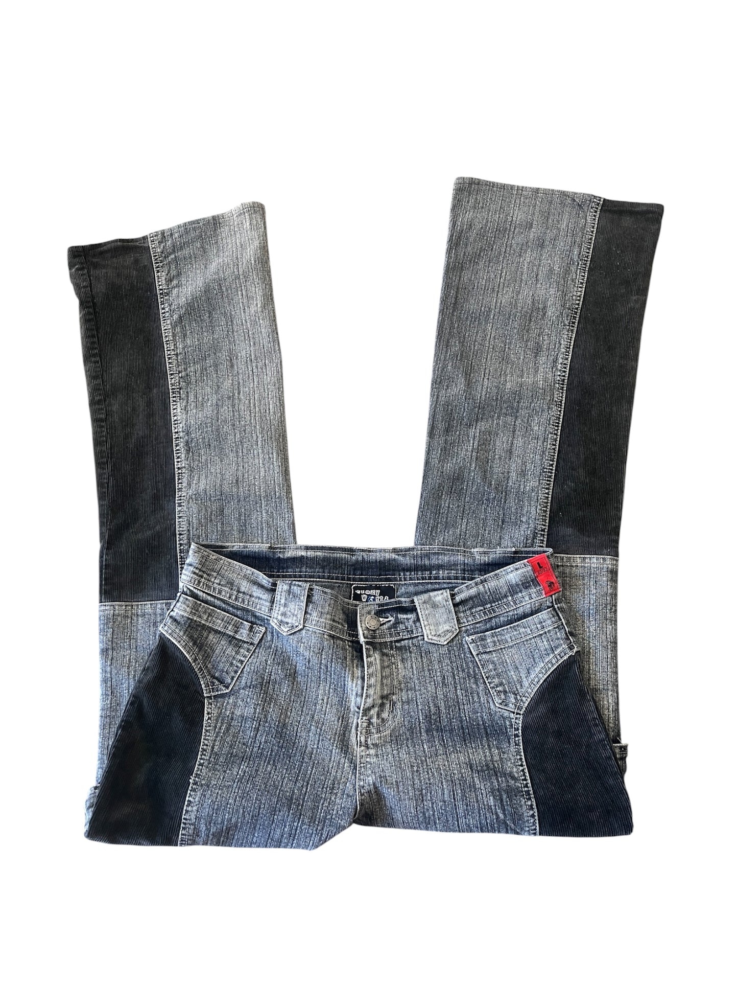 Two-Tone Panel Denim Jeans #12796