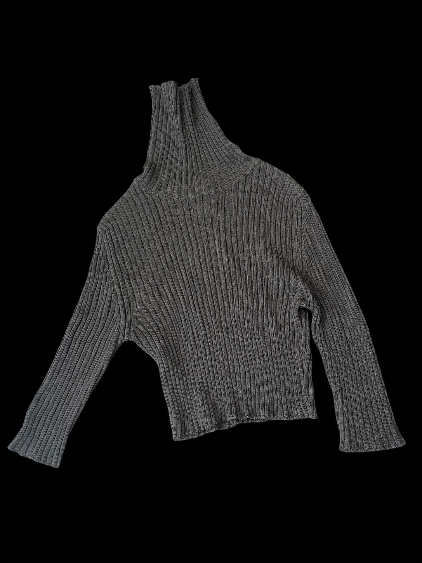 Sarah Pacini Ribbed Asymmetric Knit Top #12919