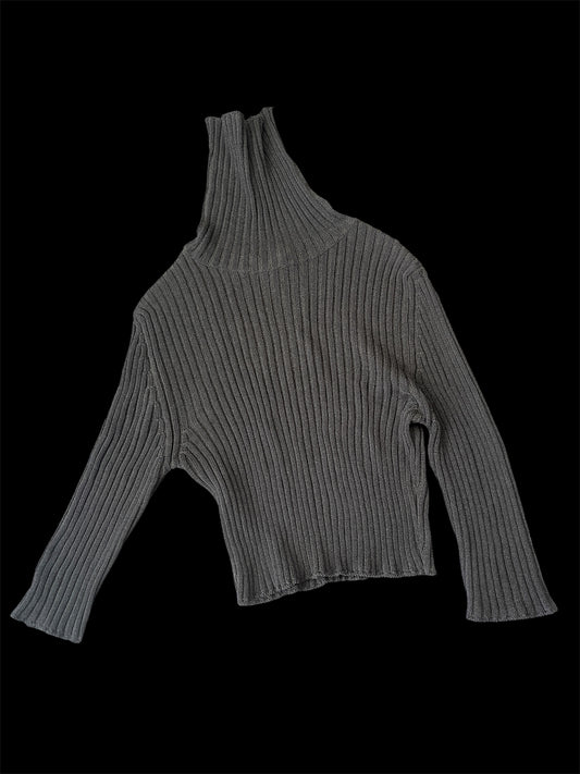 Sarah Pacini Ribbed Asymmetric Knit Top #12919