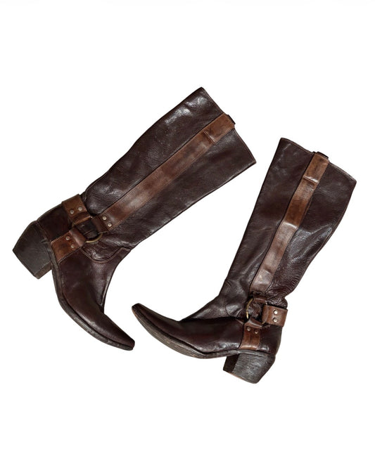 Vintage Leather Boots 37 #12708
