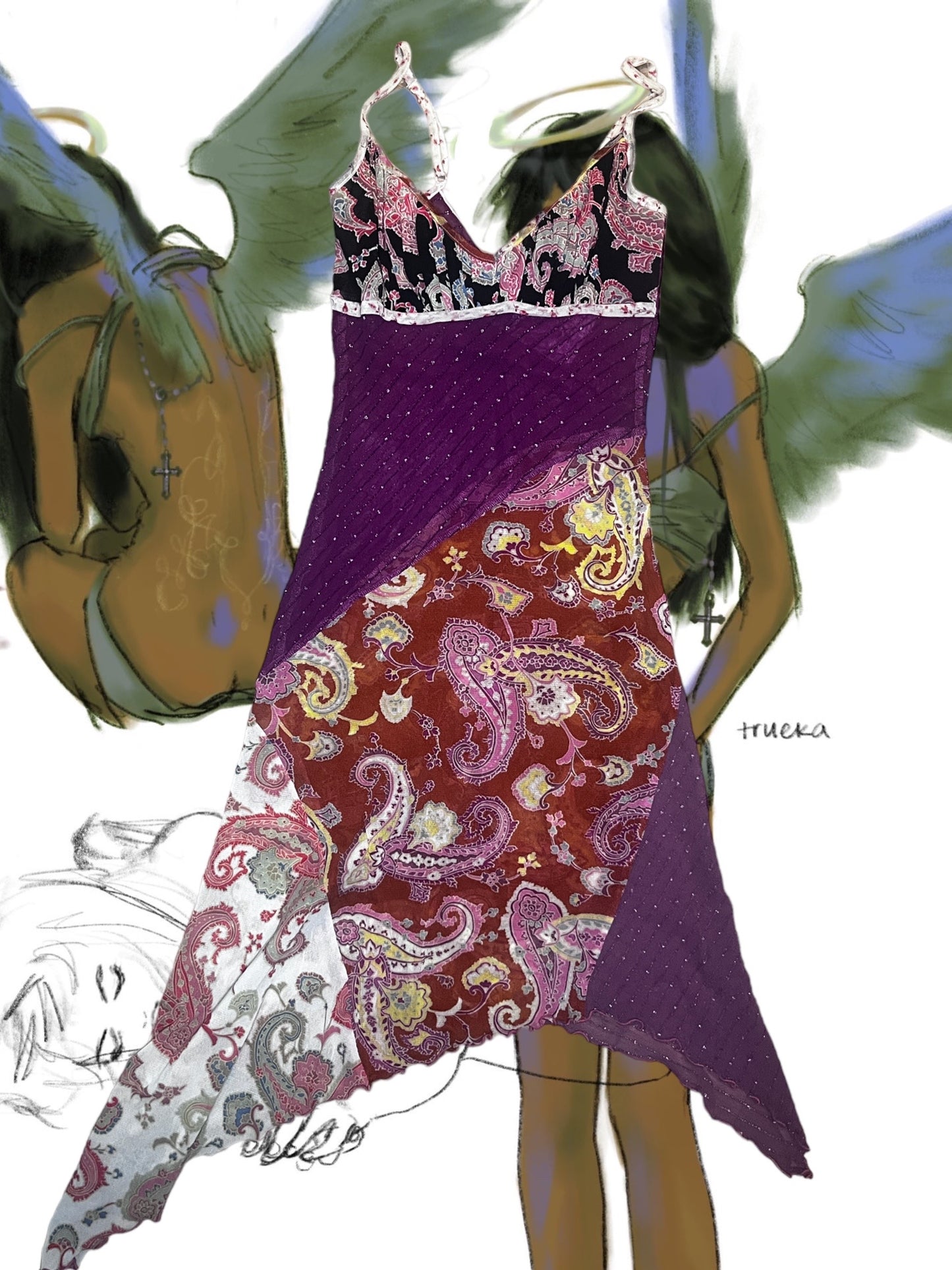 Dreamy Silk Dress S #2031