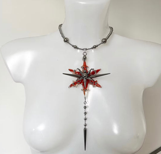 Frostfire long spikes necklace 666999 #8678