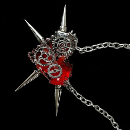 666999 Blending cyber heart necklace #2571