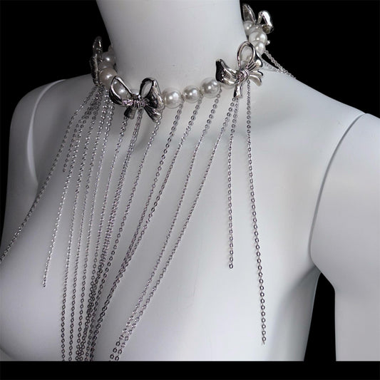 Lashed in Luxe pearl chain necklase 666999 #9930