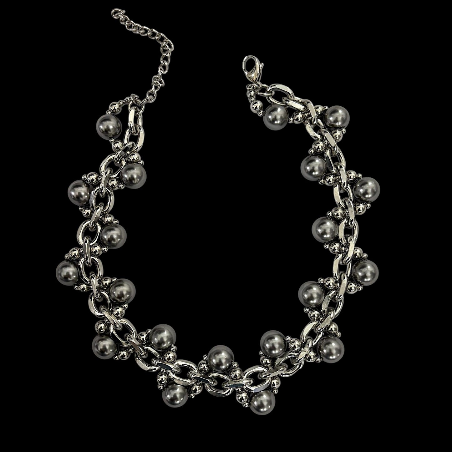 Iron grey pearl choker 666999 #9933