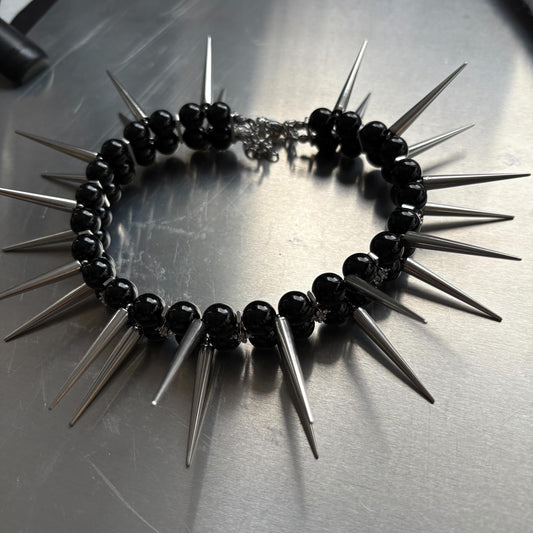 Obsidian Fang long spikes choker 666999 #9941