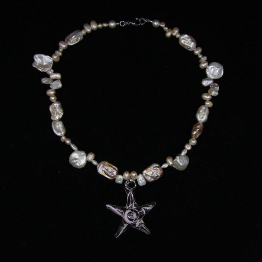 Pearl star necklase by Mealz