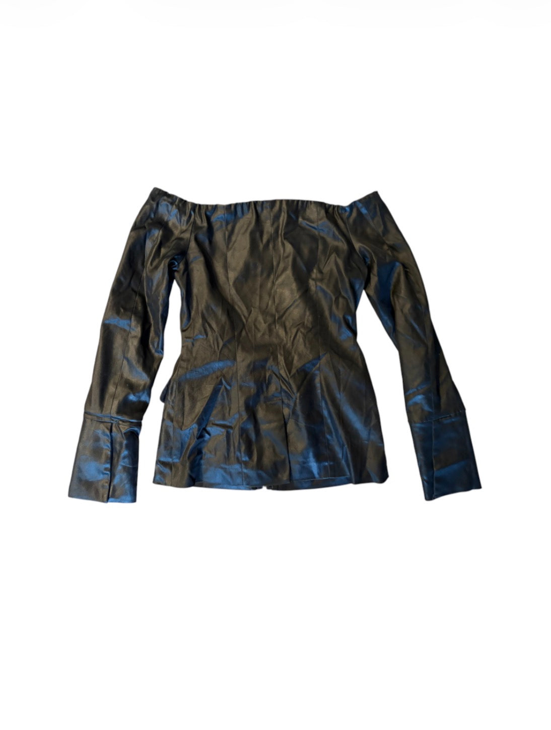 Blumarine black vinyl corset jacket back