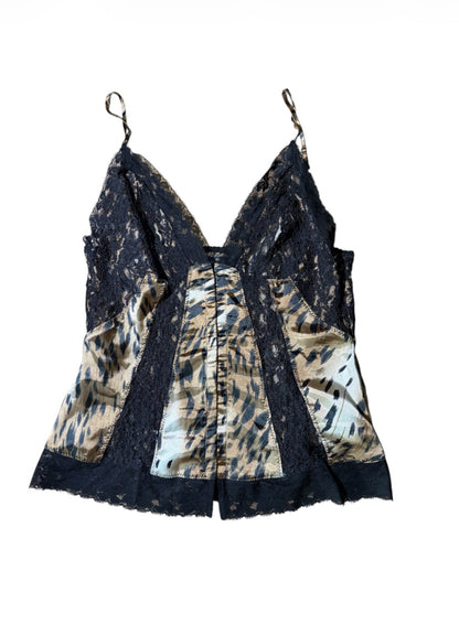Specchio Animal Print Lace Camisole