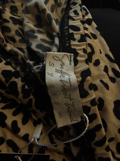 Leopard Print Ruffle Midi Skirt