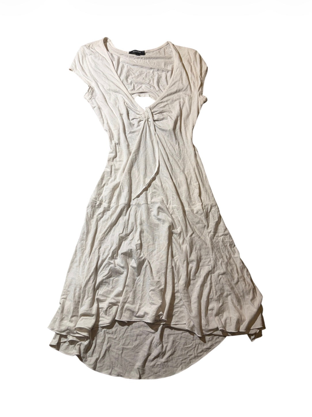 Denny Rose cream cut-out asymmetric dress