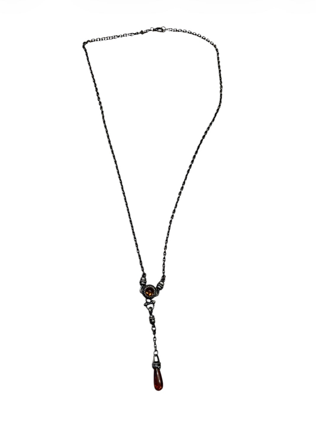 Gothic Amber-Tone Necklace #13794