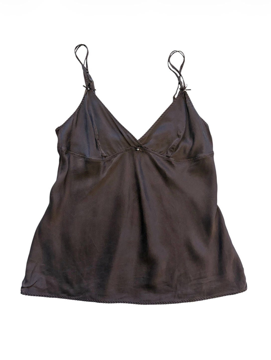 Intimissimi chocolate brown silk camisole front