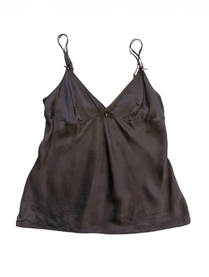Intimissimi chocolate brown silk camisole front
