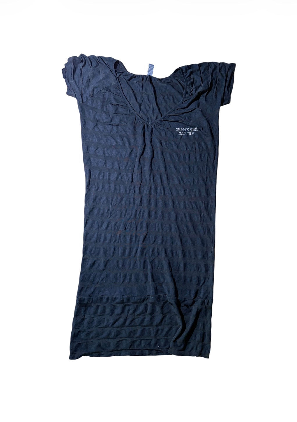 Jean Paul Gaultier ruched navy mini dress