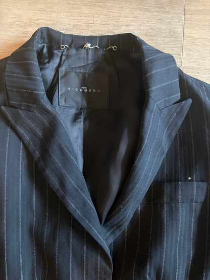 John Richmond dark pinstripe tailored blazer