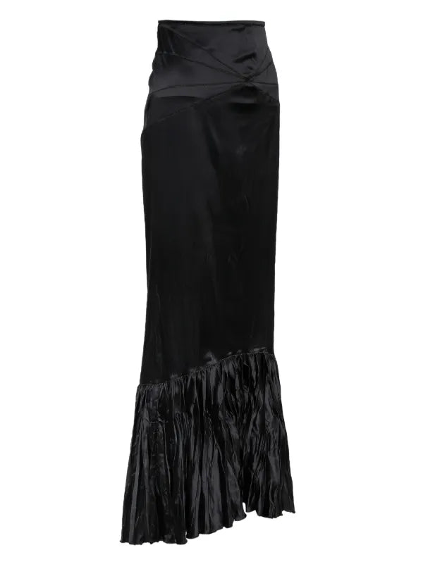 Just Cavalli black satin maxi skirt image 1