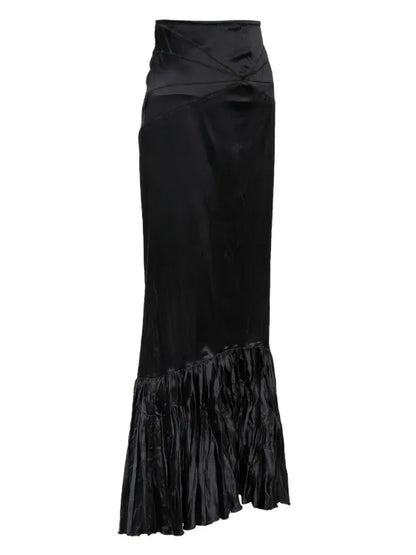 Just Cavalli black satin maxi skirt image 1