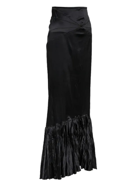Just Cavalli black satin maxi skirt image 1