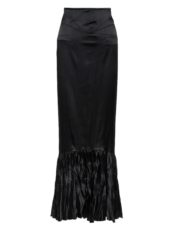 Just Cavalli black satin maxi skirt image 2