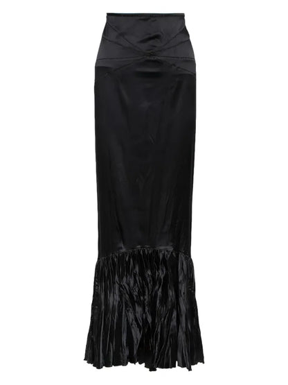 Just Cavalli black satin maxi skirt image 2