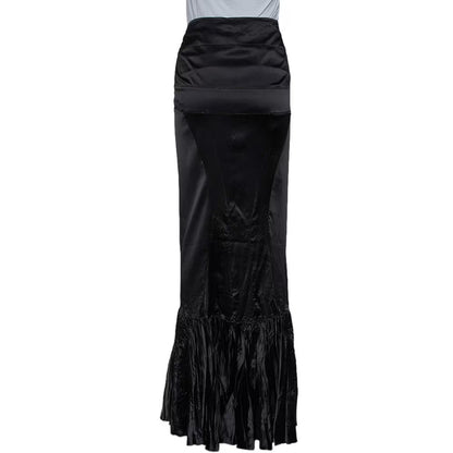 Just Cavalli black satin maxi skirt image 3
