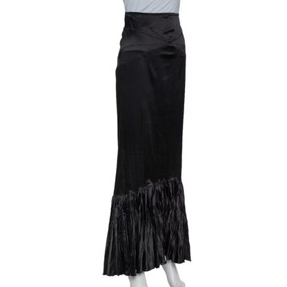 Just Cavalli black satin maxi skirt image 4