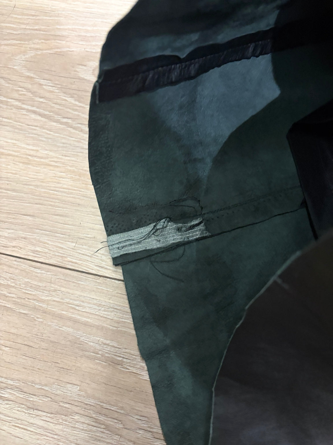 Black leather mini skirt front