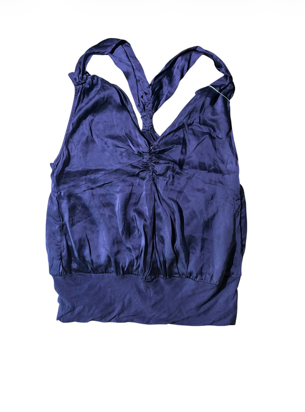 MAX&Co purple silk halter top front