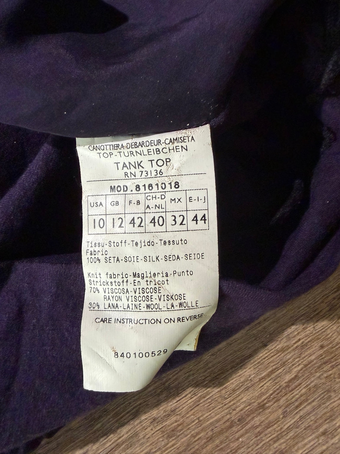MAX&Co fabric and size label