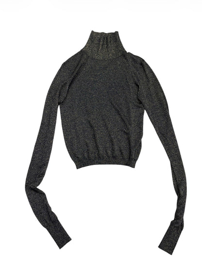 Metallic turtleneck full view