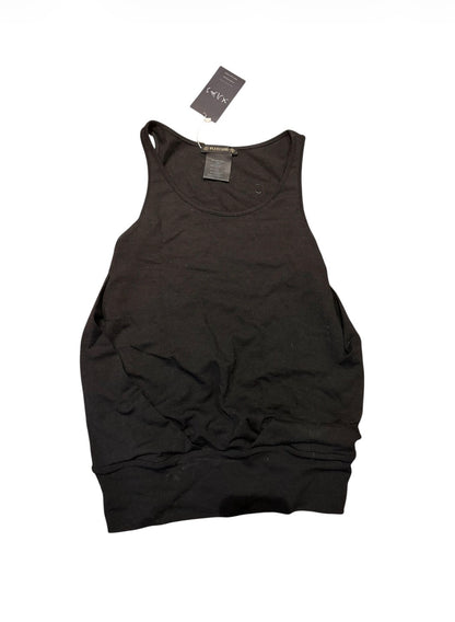 Plein Sud black draped wool blend top