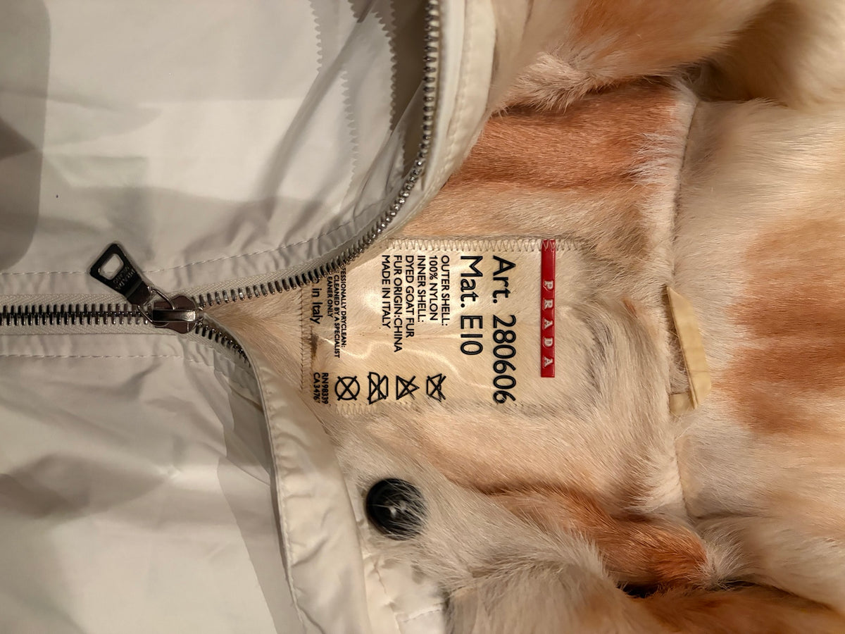Prada jacket detachable goat fur lining and label