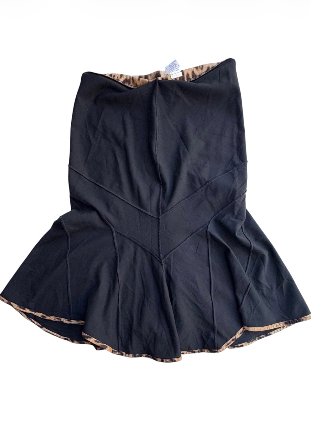 Roberto Cavalli asymmetric maxi skirt leopard trim view 1