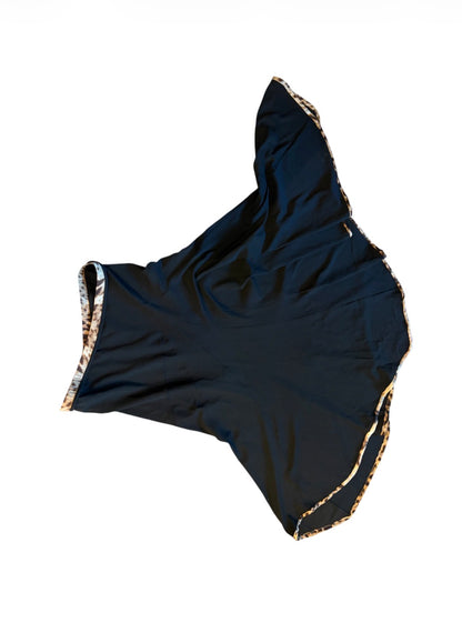 Roberto Cavalli asymmetric maxi skirt leopard trim view 2