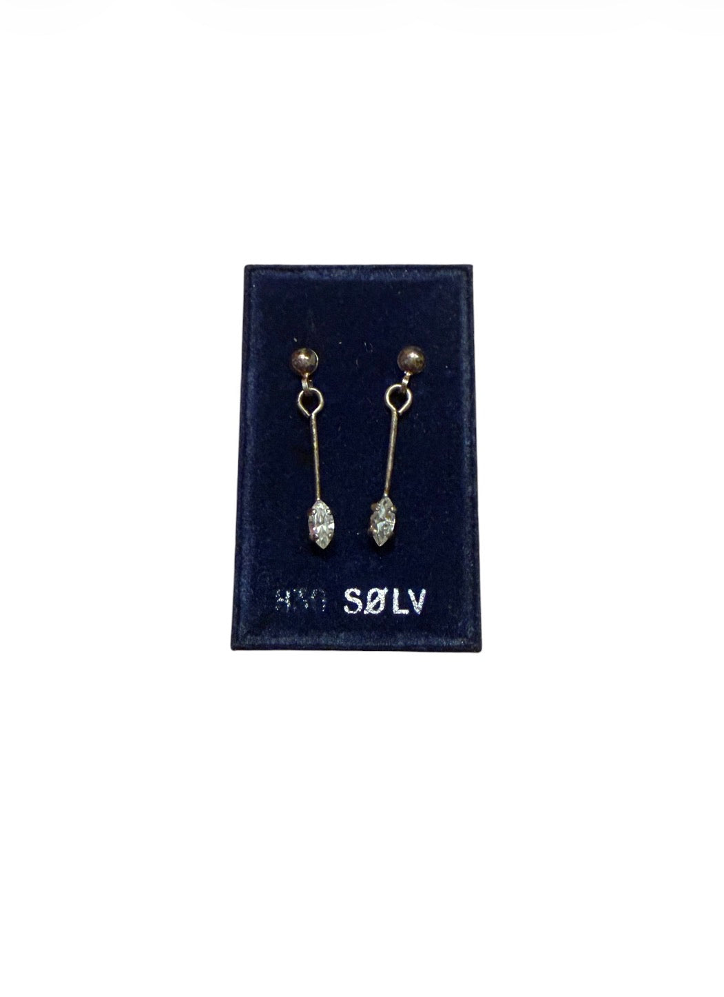 830 Silver Crystal Drop Earrings #13796