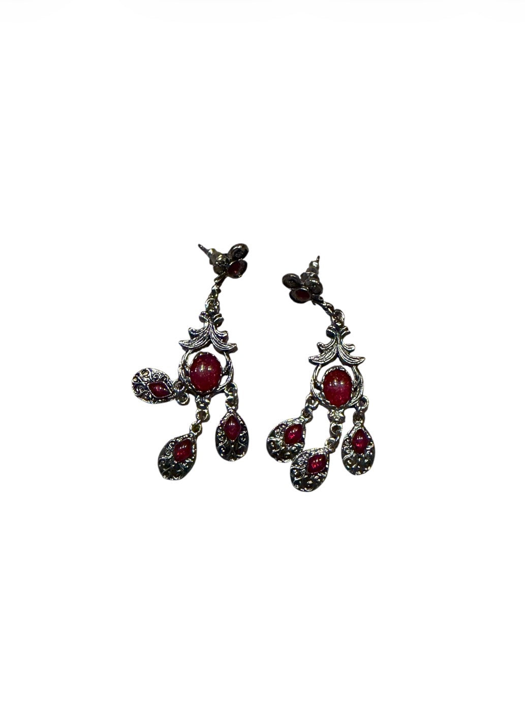 Victorian Red Chandelier Earrings #13805