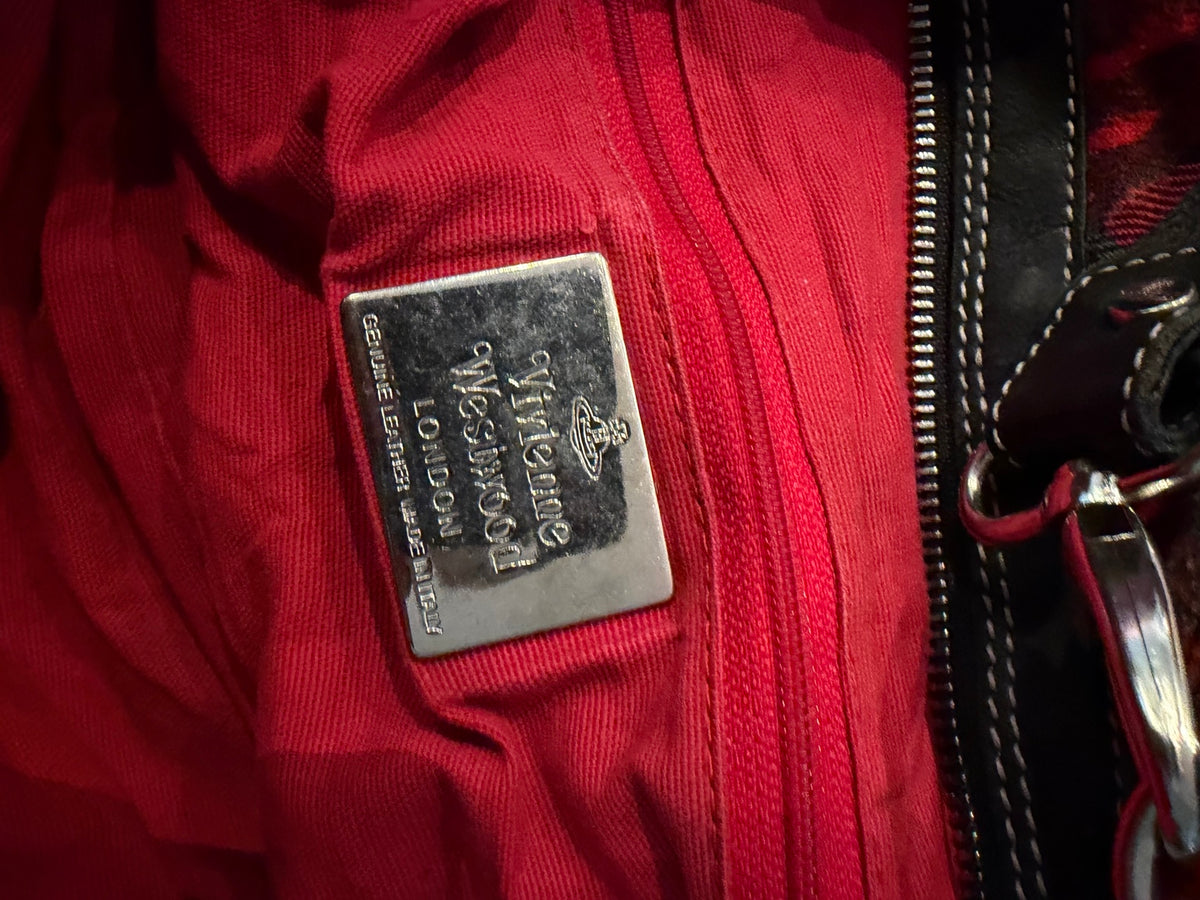 Vivienne Westwood red tartan shoulder bag