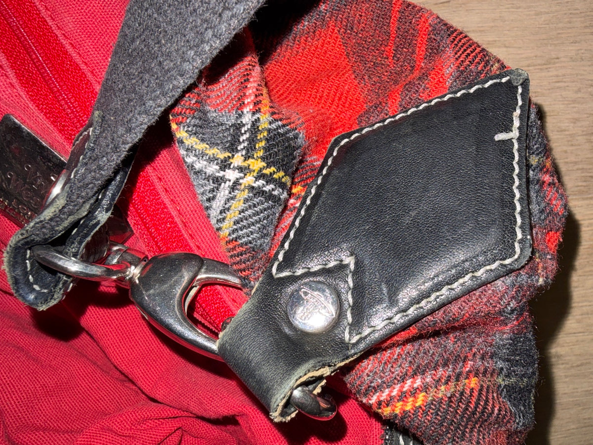 Vivienne Westwood red tartan shoulder bag